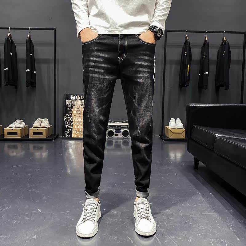 Jeans men's 2021 spring new Korean fashion brand slim legged pants casual versatile pants