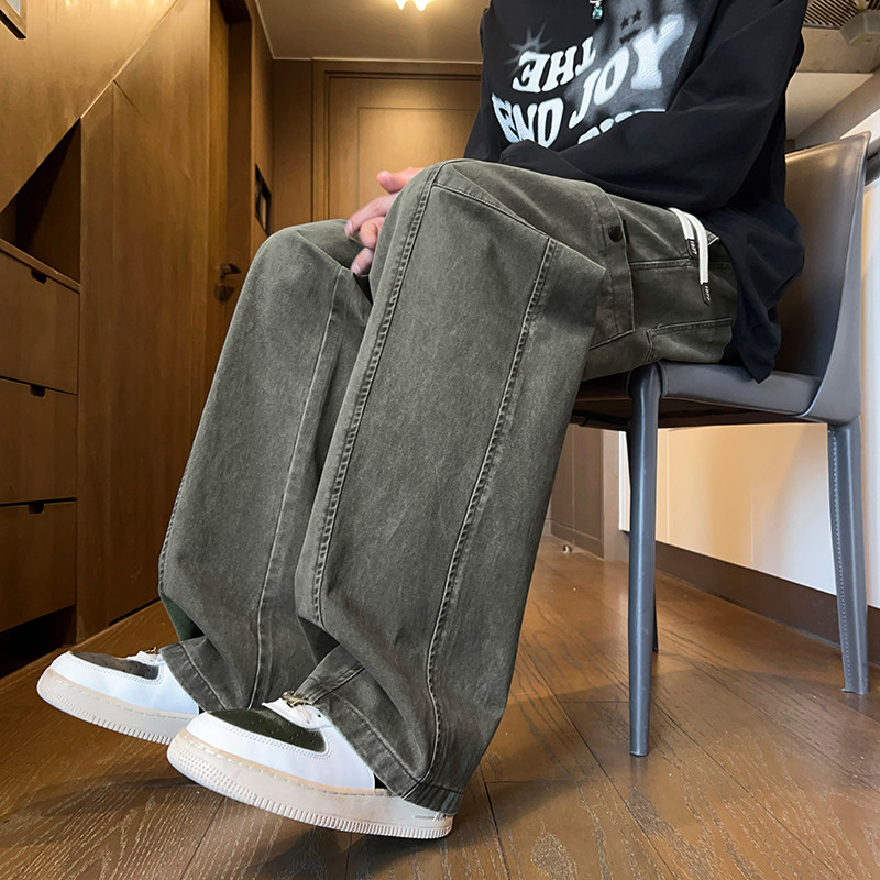 美式纯棉工装裤男士秋冬款宽松直筒多袋伐木休闲长裤子Z2345-P50，男装休闲裤，星座509