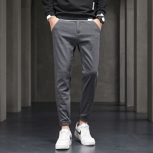 休闲裤男生韩版潮流秋冬款裤子男时尚直筒裤干长裤男K819-P35图片