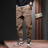 秋冬灯芯绒束脚裤子男士哈伦裤复古宽松条绒秋款休闲九分D829-P45，男装休闲裤，星座509