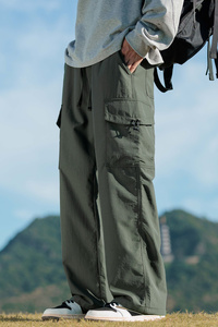 美式户外工装裤子男秋季宽松直筒潮牌阔腿登山冲锋长裤Z2353-P50图片