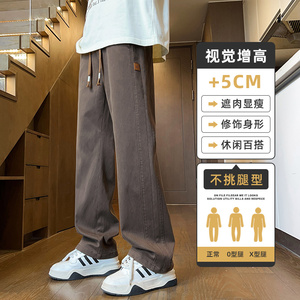 工装休闲裤子男士2024新款秋季直筒宽松潮牌阔腿长裤潮Z2346-P45图片