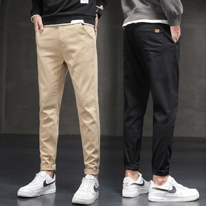 休闲裤男生韩版潮流秋冬款裤子男时尚直筒裤干长裤男K819-P35图片