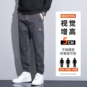 2025新款休闲裤子男士潮流工装男裤秋冬宽松哈伦束脚GF9611-P35图片