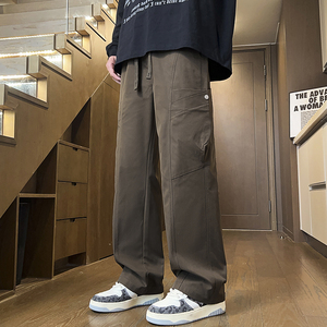 美式复古伞兵工装裤男秋季宽松直筒阔腿裤休闲拖地裤子Z9857-P50图片