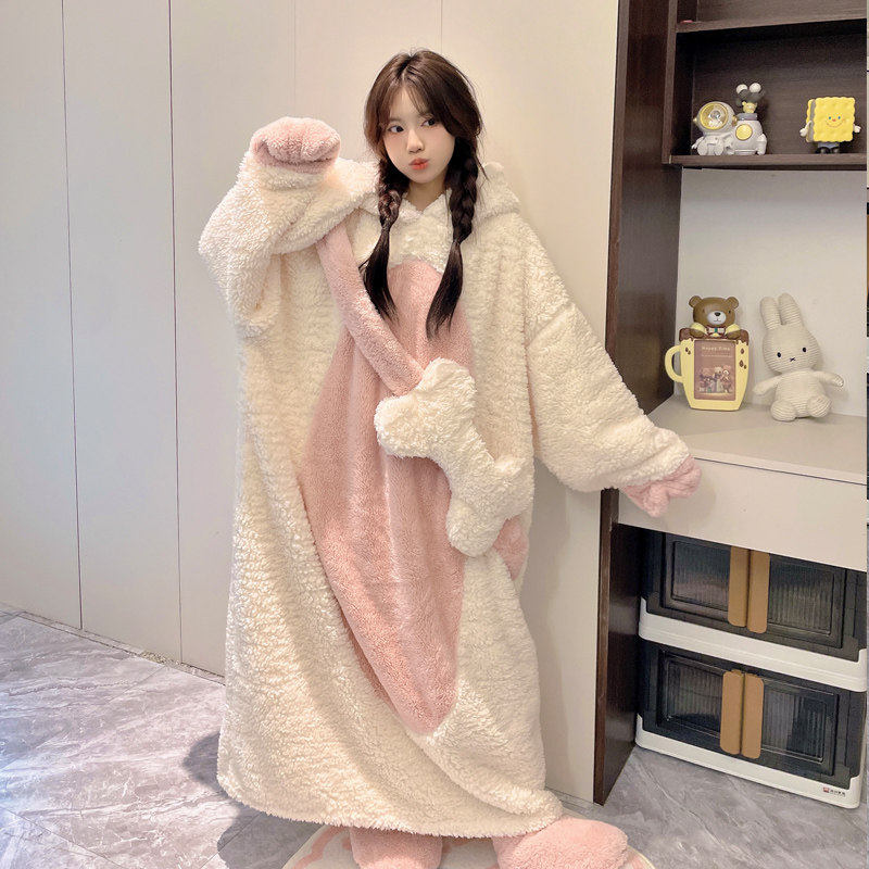 珊瑚绒情侣睡衣搞怪卡通男女款秋冬季加厚毛绒大码长款睡裙家居服,女士内衣/男士内衣/家居服,睡衣/家居服套装,淘宝优惠券,粉丝福利购,淘宝优惠卷