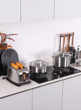 壹无界 意式极简开放式厨房软装饰品道具灶台厨具搭配花瓶多士炉