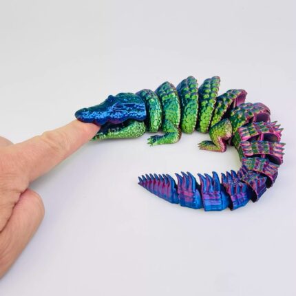 3D打印鳄鱼玩具仿真关节可动桌面摆件装饰布景造景道具男孩创意