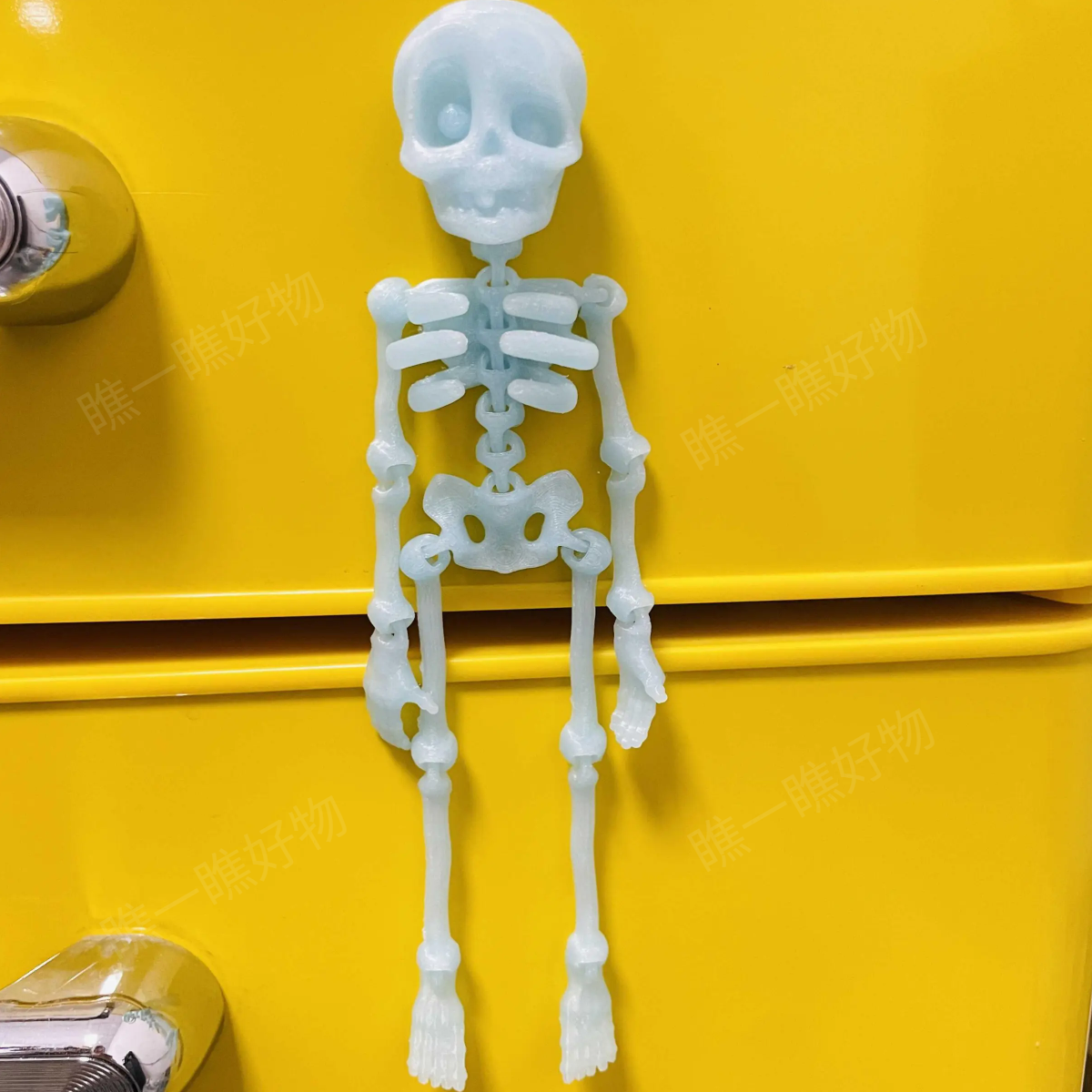 3d打印骷髅骨架夜光冰箱贴人偶