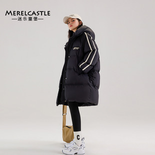 女童羽绒服中长款2024新款初中生冬装90白鸭绒女大童冬季加厚外套