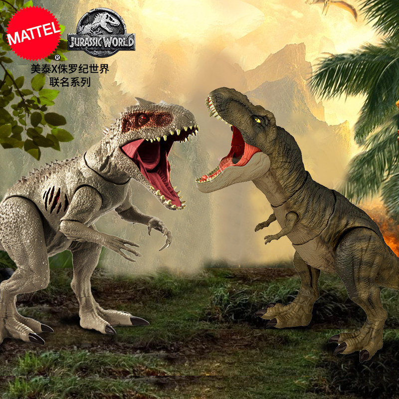 美泰侏罗纪世界大恐龙玩具霸王龙可动男孩暴虐霸王龙玩具巨型恐龙