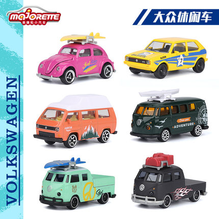majorette美捷轮伦大众休闲车T1T3甲壳虫高尔夫MK1合金车玩具