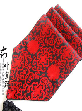 中式后现代餐桌布艺复古红木家具