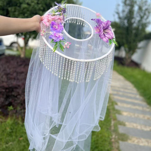 古风斗笠面纱汉服幕篱遮面防晒遮脸幕帘帷幕古装女侠帽子带纱帷帽