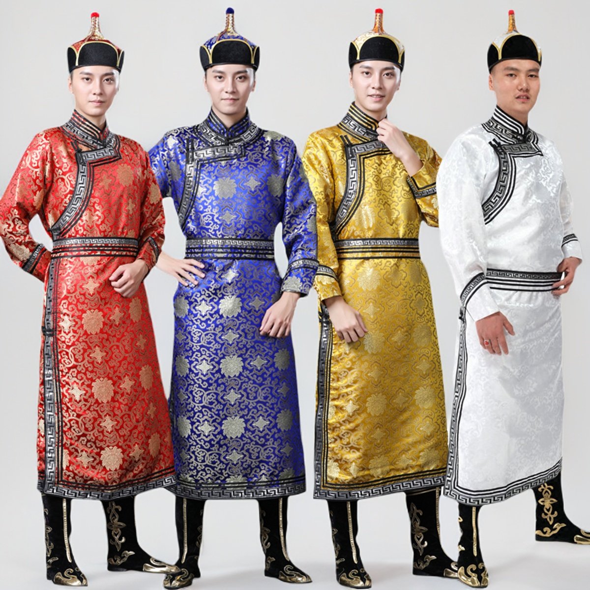 新款蒙古服装蒙族男装演出服少数民族男士长袍成人舞蹈表演服薄款