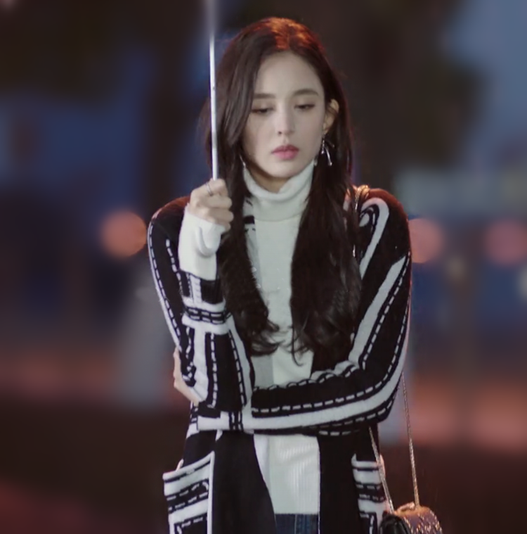 十年十月三十日古力娜扎袁莱同款秋冬新品中长针织女开衫毛衣外套