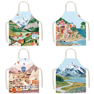 北欧ins围裙画室罩衣静谧之所油画无袖围裙亲子烹饪画室防污罩衣