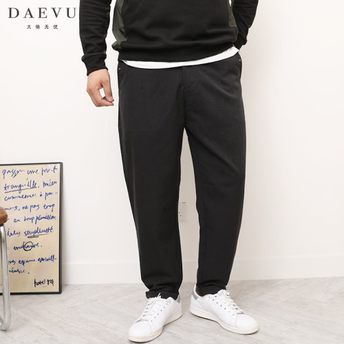 daevu春秋新款黑色潮男士休闲裤
