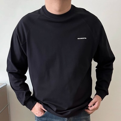 DAEVU春秋大码男装猛犸象简约宽松插肩胖子加肥加大男款长袖T恤