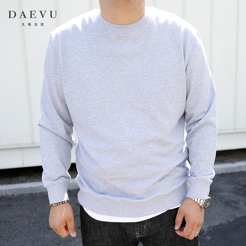 秋春新款浅灰欧美简约潮长袖卫衣