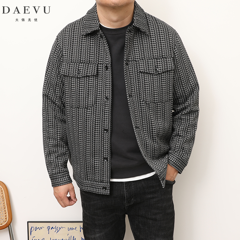 秋冬新款厚料士短款翻领夹克外套