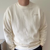 男装 春秋新款 麻花纹潮胖子加肥加大男款 大依无忧大码 圆领长袖 卫衣