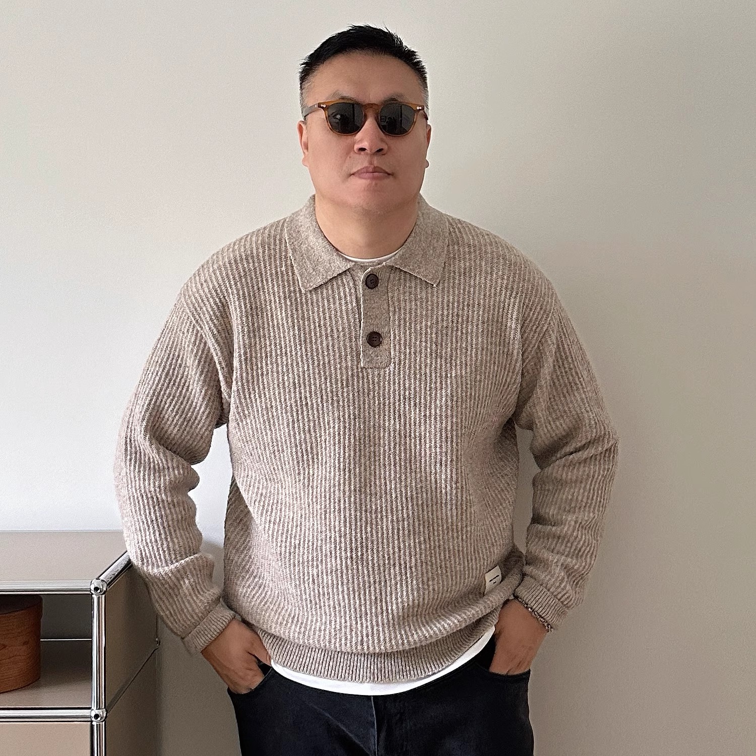 DAEVU毛衣翻领毛衣针织衫