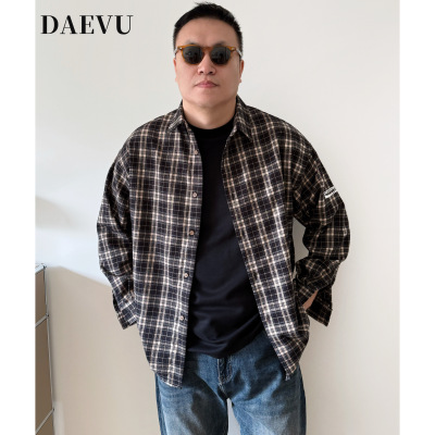 大依无忧格子长袖大码衬衫外套