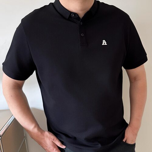 DAEVU夏季大码男装A字母加肥加大商务休闲男士短袖翻领t恤polo衫