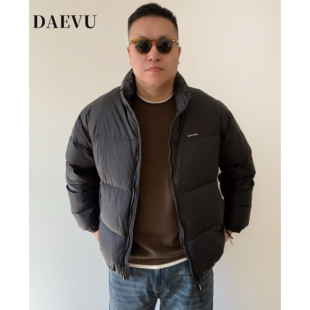 大依无忧大码男装冬新款90白鸭绒胖人加肥加大男士短款立领羽绒服