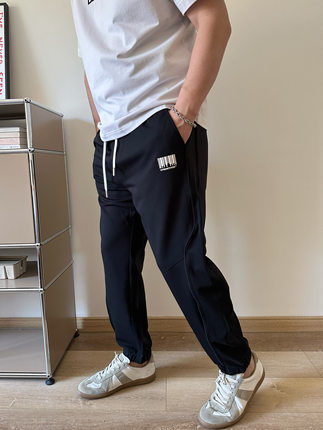 大依无忧大码男装春夏薄料束脚胖子加肥加大男士休闲运动针织卫裤