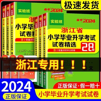 2024实验班浙江省小学毕业升学考试试卷精选28套语文数学英语人教版六年级下册小升初小考总复习真题卷必刷题升初中重点中学分班卷