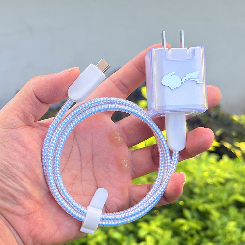 适用mophie摩尔菲45W苹果17 16 15 promax充电器壳数据线保护套绳