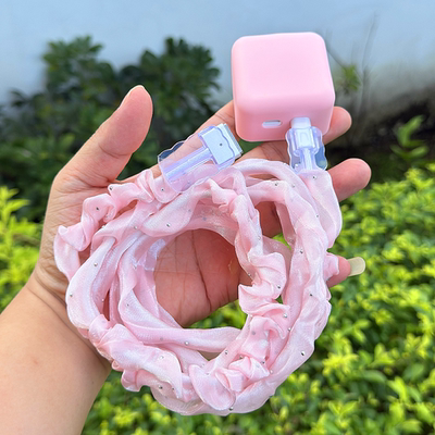 苹果MacBook Air M3 M4笔记本35W电源壳网纱免缠绕线数据线保护套