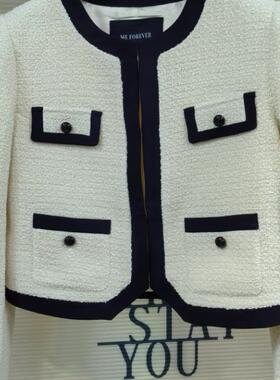 真我永恒2023冬新品经典拼色小香风短外套女2341A21129正品吊1599