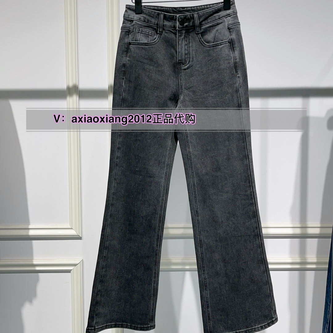 微喇牛仔裤长裤2024冬款