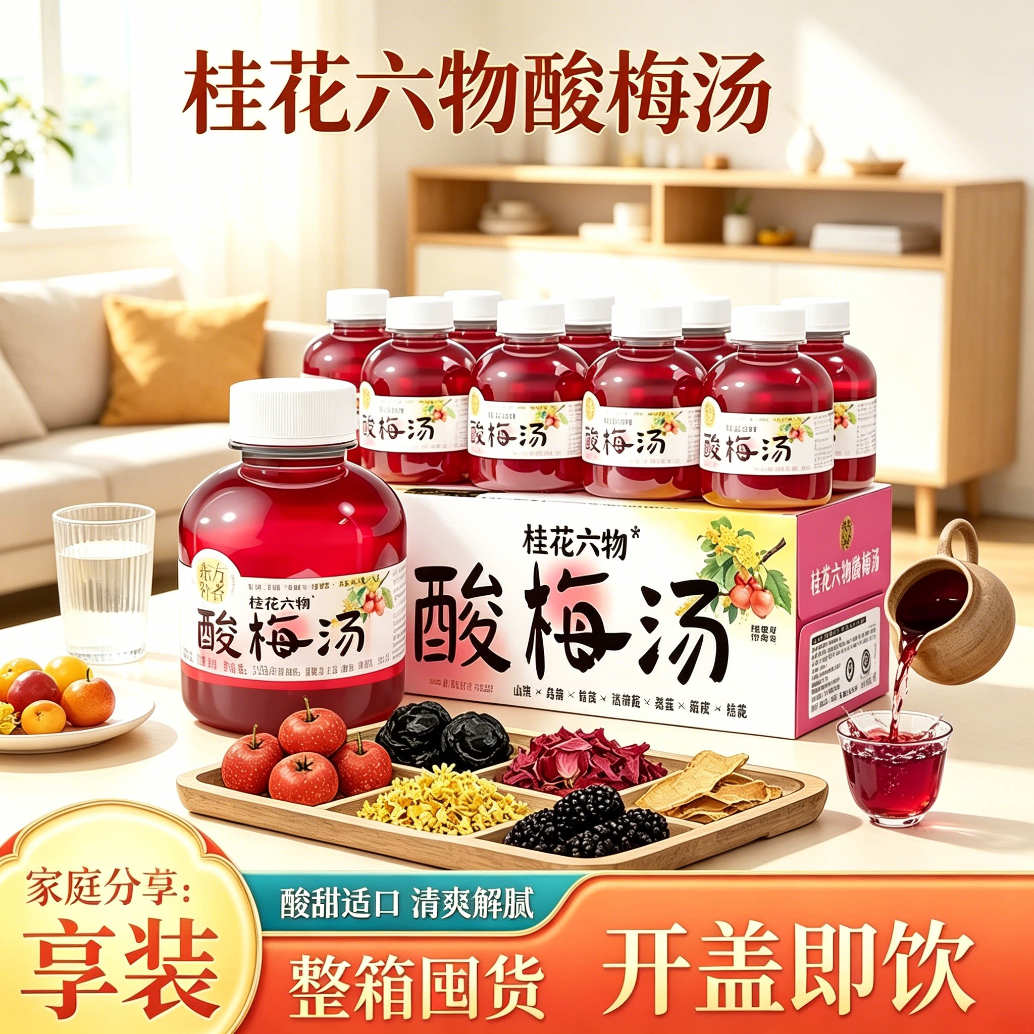 轻上桂花六物酸梅汤酸甜解腻