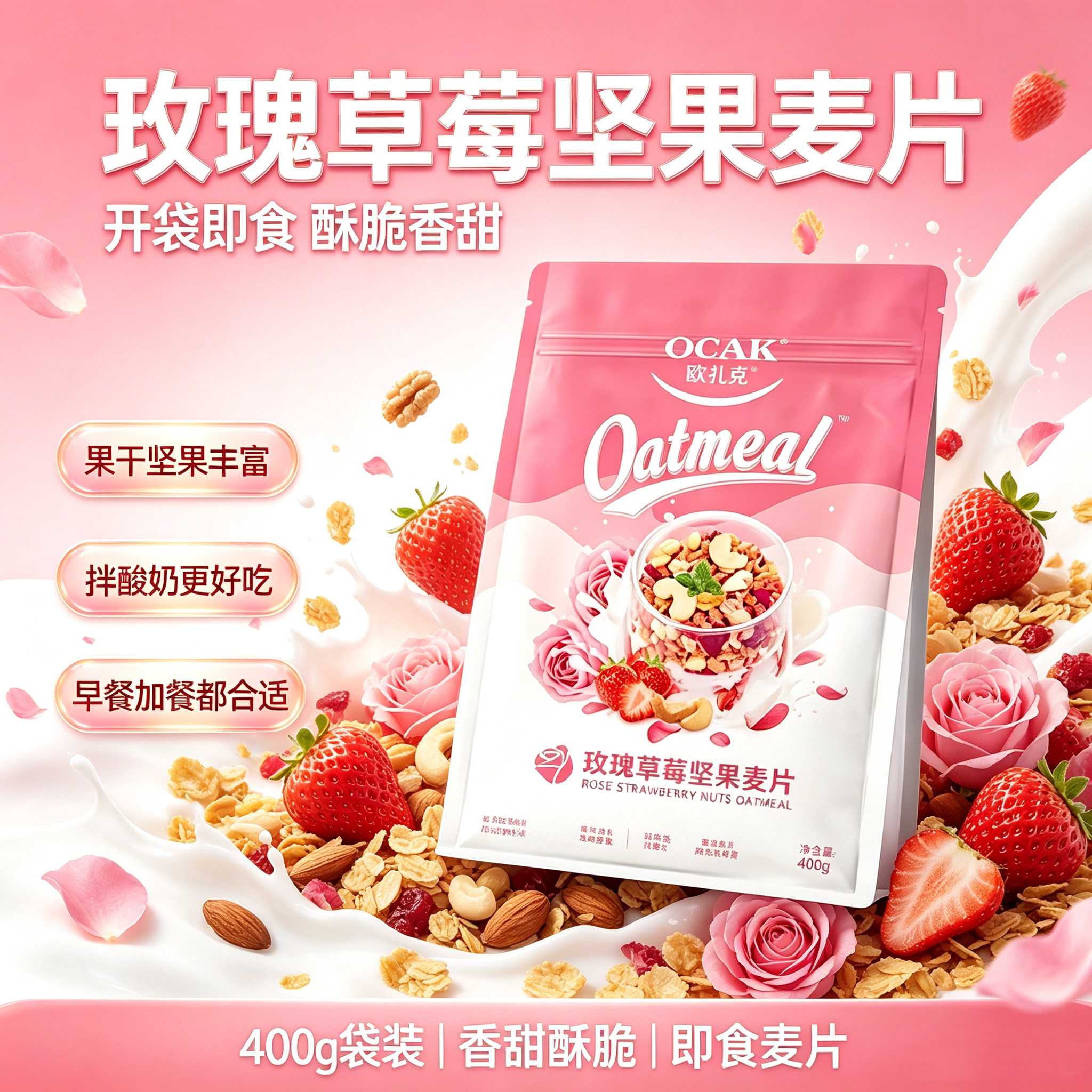 欧扎克水果坚果燕麦片400g代餐