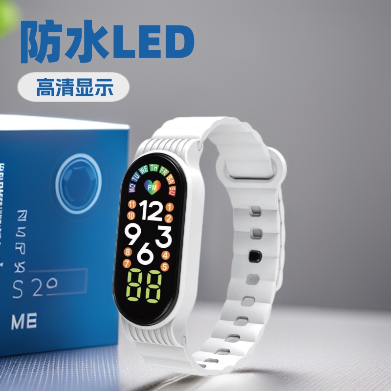 新款LED电子手表M7a防水韩版时尚数字运动学生儿童电子表手环