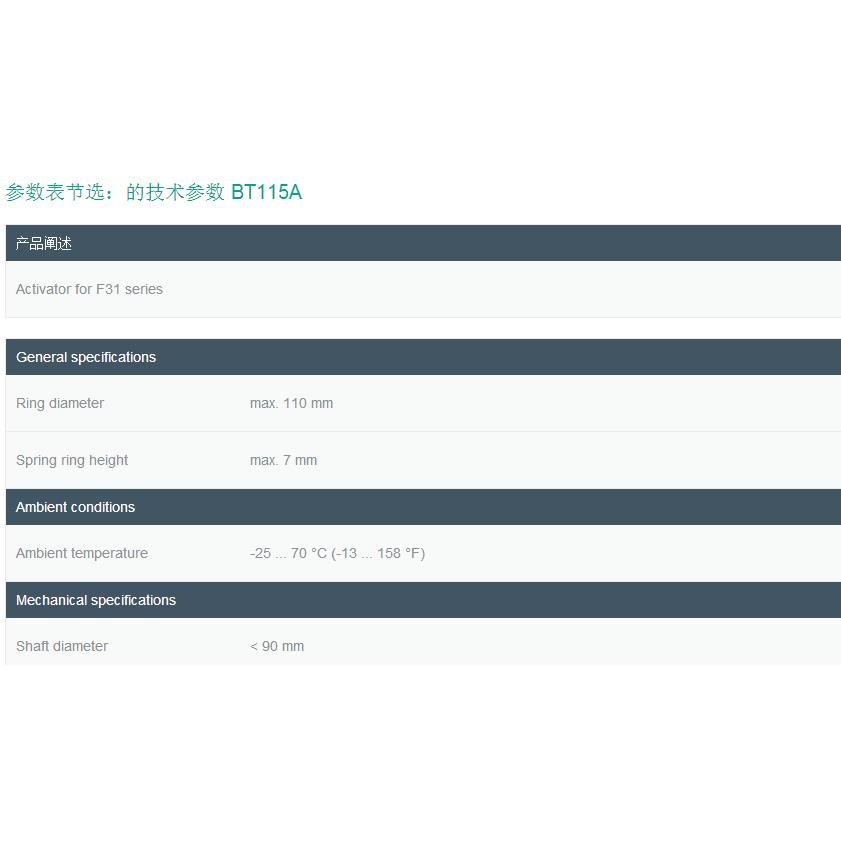议价本店只做正品 BT115A德国倍加福 P+F 传感器附件