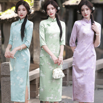 仟金公主新品2026复古风气质麂皮绒老上海民国千金范古法旗袍