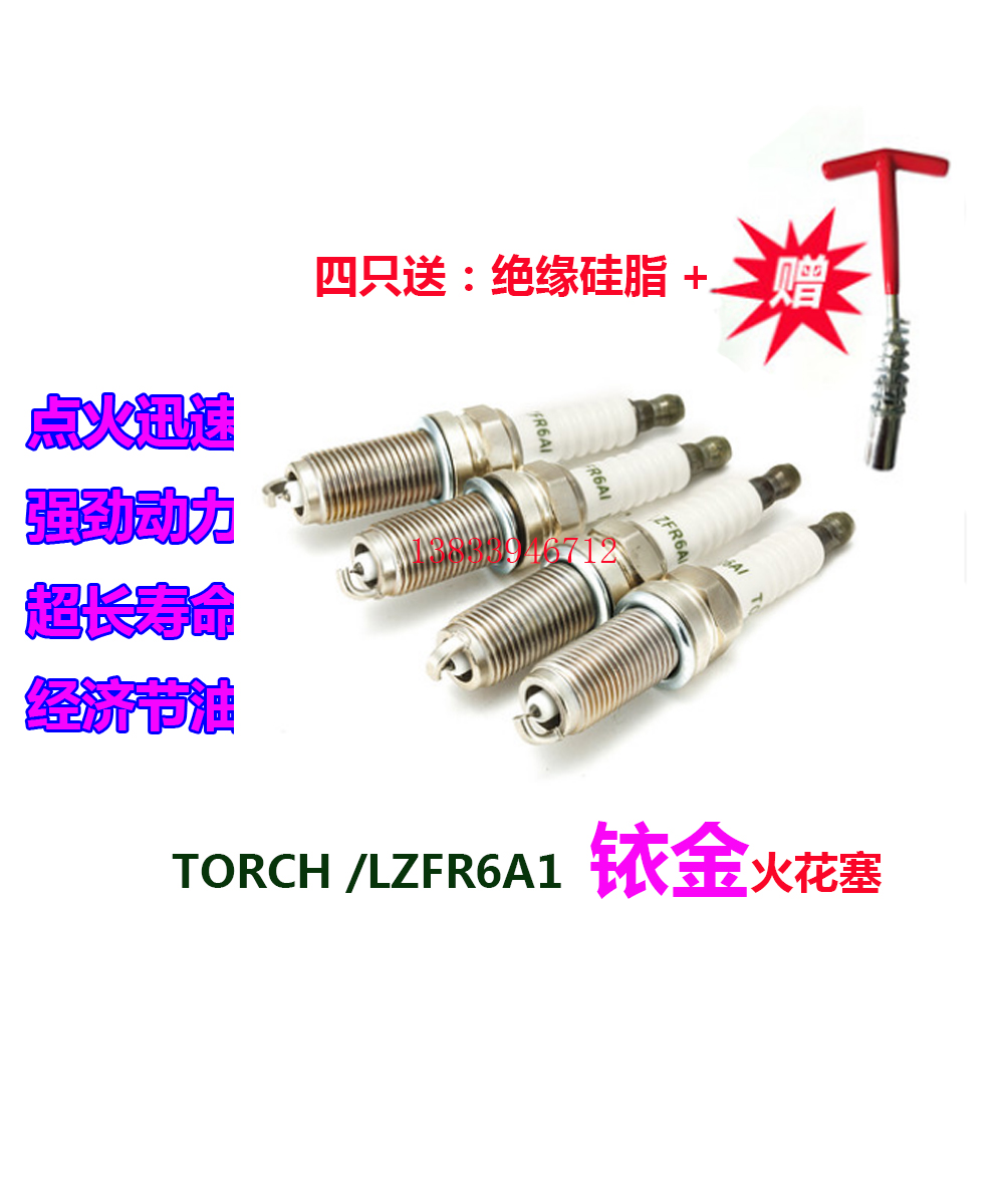 适用景逸LVXVX3X5XL陆风X8众泰Z300大迈X5火炬铱金火花塞LZFR6AI