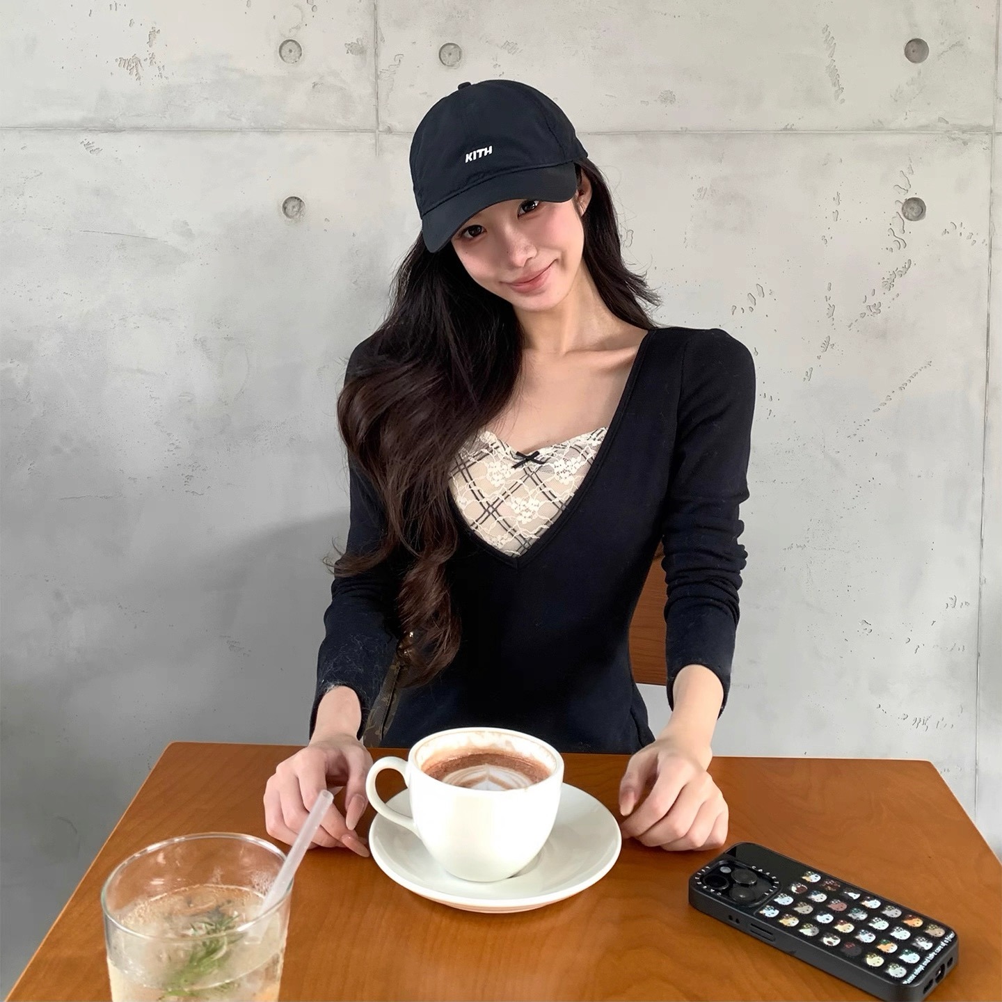 ffcheer 魅力磁场 拼蕾丝假两件长袖T恤女修身显瘦内搭打底衫上衣