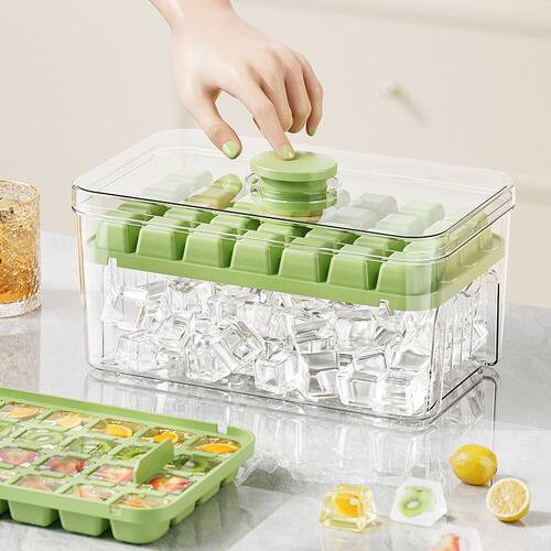 食品级冰块冰格模具大号家用自制冻冰块制冰神器带盖按压式储冰盒