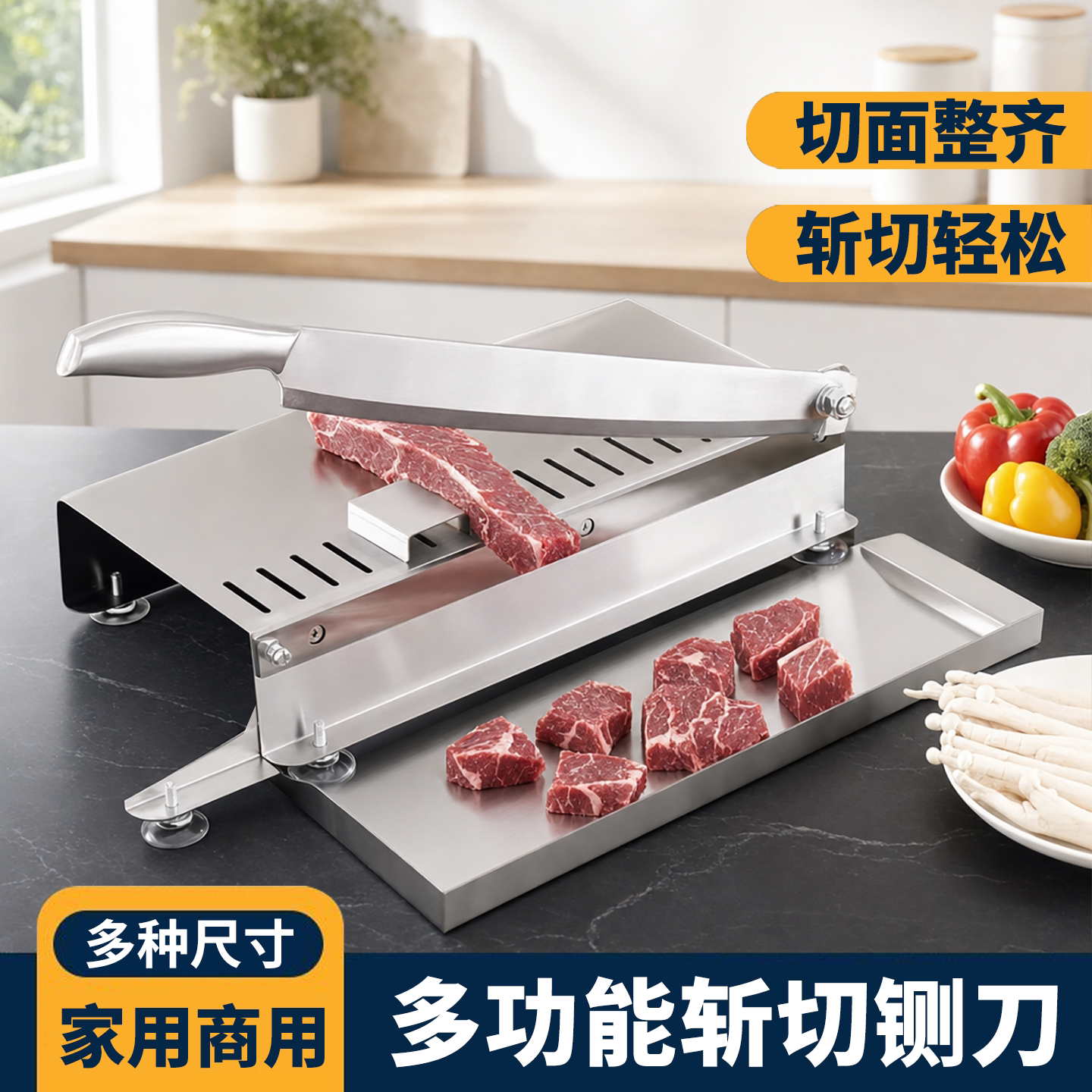家用多功能全不锈钢斩切铡刀切骨切肉冻肉鸡爪玉米排骨腊肉省力