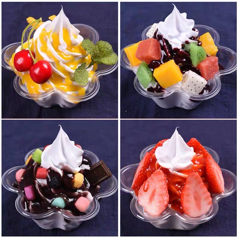 一次性梅花碗炒酸奶大小规格刨冰