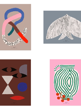 ANNA 丹麦设计Matías Larraín 抽象艺术海报北欧客厅餐厅装饰画