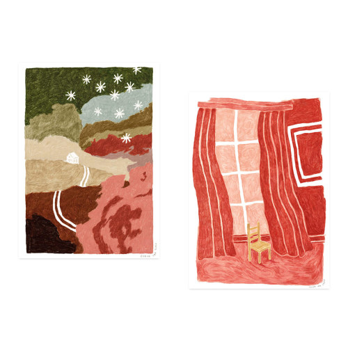 ANNA 丹麦设计Anouk van Cleef插画艺术海报 北欧客厅卧室装饰画