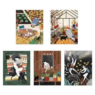 家居餐厅卧室装 饰画画芯 荷兰艺术家Liekeland插画艺术海报 ANNA