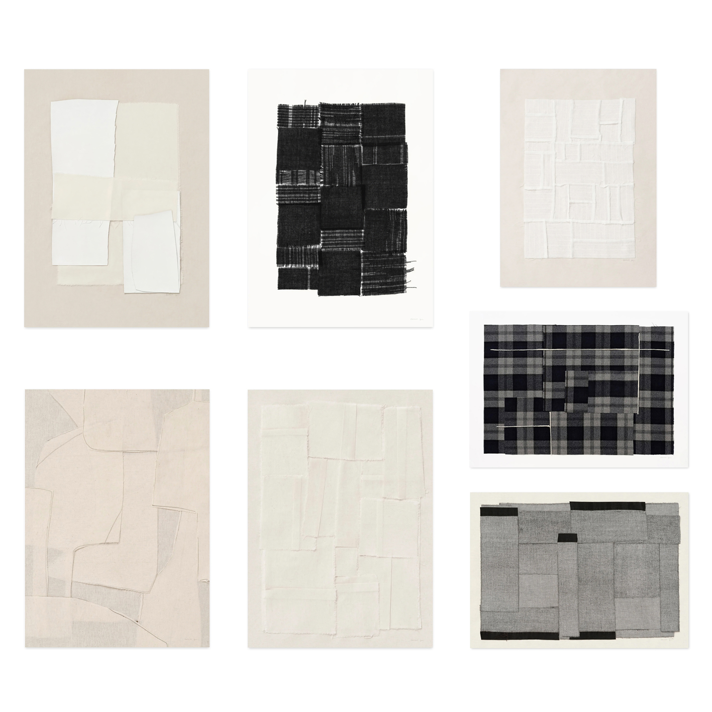 anna 北欧丹麦设计atelier cph艺术抽象拼贴画灰色系 客厅装饰画